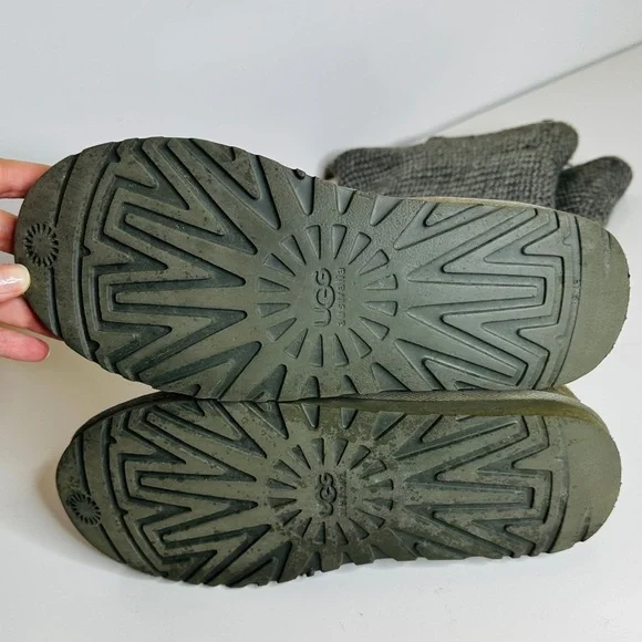 UGG Australia Cardy Classic 2 Button Knit Tall Sweater Boots 5819 Gray Women's 9 - Picture 11 of 12